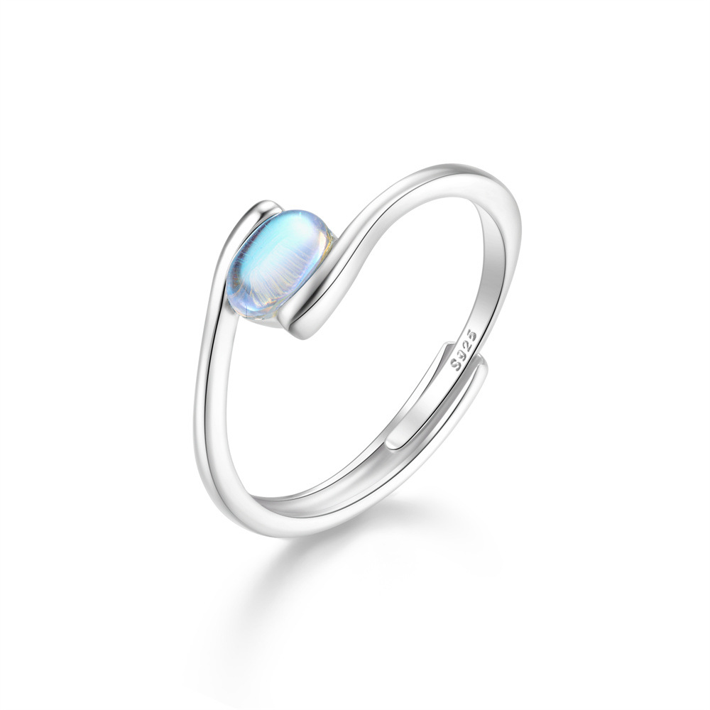 5g Weight Zircon Inlay Material Open Rings Classification Adjustable Ring Size 1 Piece Quantity Holiday, Daily Occasion 925 Sterling Silver Material Geometric Pattern Women's Gender Plating, Inlay Design Sweet Style 925 Sterling Silver Zircon Geometric Open Rings 43