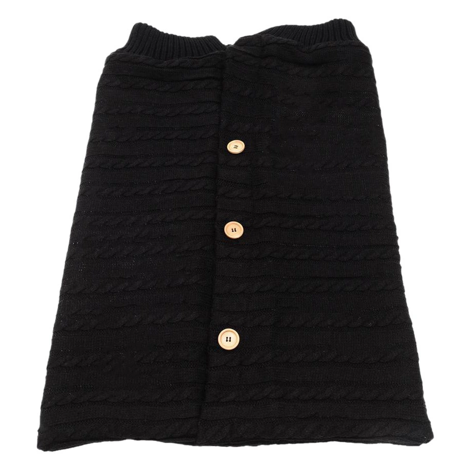 Шерстяной вязаный спальный мешок на флисовой подкладке с толстыми пуговицами, теплый противоударный спальный мешок, детский открытый спальный мешок для детской коляски