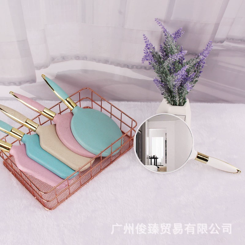 Подар_hand? Handle cosmetic mirror hand-held beauty European retro hand-held mirror clear portable tattoo makeup artist supplies tools