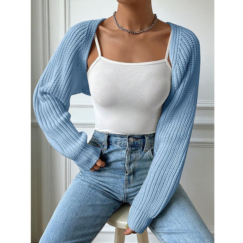 2025 New Autumn Clothing Women's Long-Sleeved Knitted Shawl Cardigan Sweater Ebay Aliexpress European and American Cross-Border Hot Style 2025 New Autumn Clothing Women's Long-Sleeved Knitted Shawl Cardigan Sweater Ebay Aliexpress European and American Cross-Border Hot Style