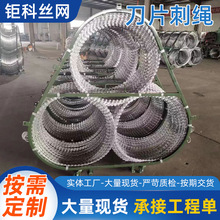 304不锈刺线201不锈钢滚笼刺绳围墙防爬网铁蒺藜刺圆网钢刀片刺网