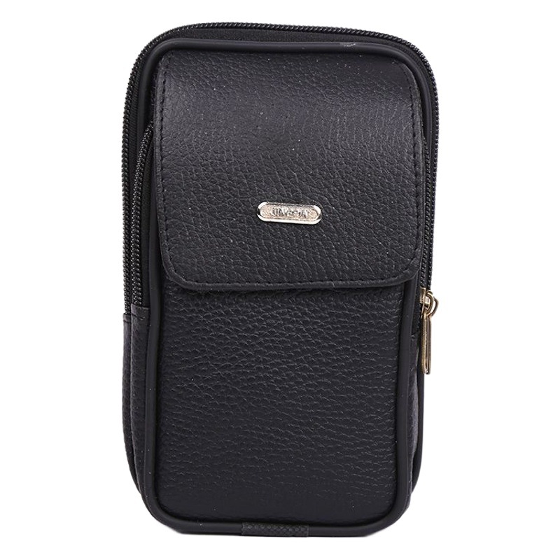 Cross-border leather belt waist bag men's fashion vertical wallet for the elderly outdoor leather mobile phone waist bag wholesale