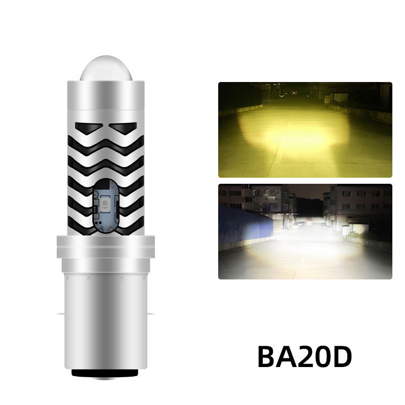 Faro LED para motocicleta de tres garras H4, doble haz (luz alta y baja), de alta luminosidad para iluminación frontal de vehículos eléctricos y motocicletas