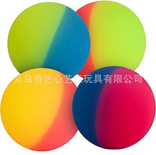 弹力球厂家32号双色球双磨球橡胶弹力球儿童玩具 扭蛋跨境专供