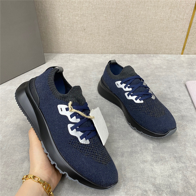 New Color Mixed Color Knitted Low-Top Sports Shoes for Men, Elastic Breathable Upper, Easy to Put on and Take Off, Comfortable and Flexible Casual Shoes