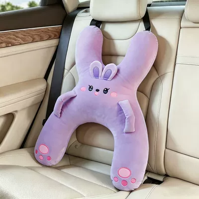 Headrest pillow, cartoon children's sleeping aid for - purple-rabbit-42x56