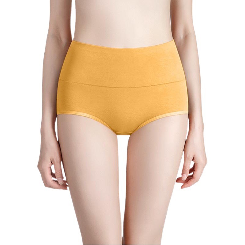 Cintura alta ropa interior de las mujeres algodón entrepierna antibacterial transpirable triángulo shorts más tamaño nalgas rojo gordito chica