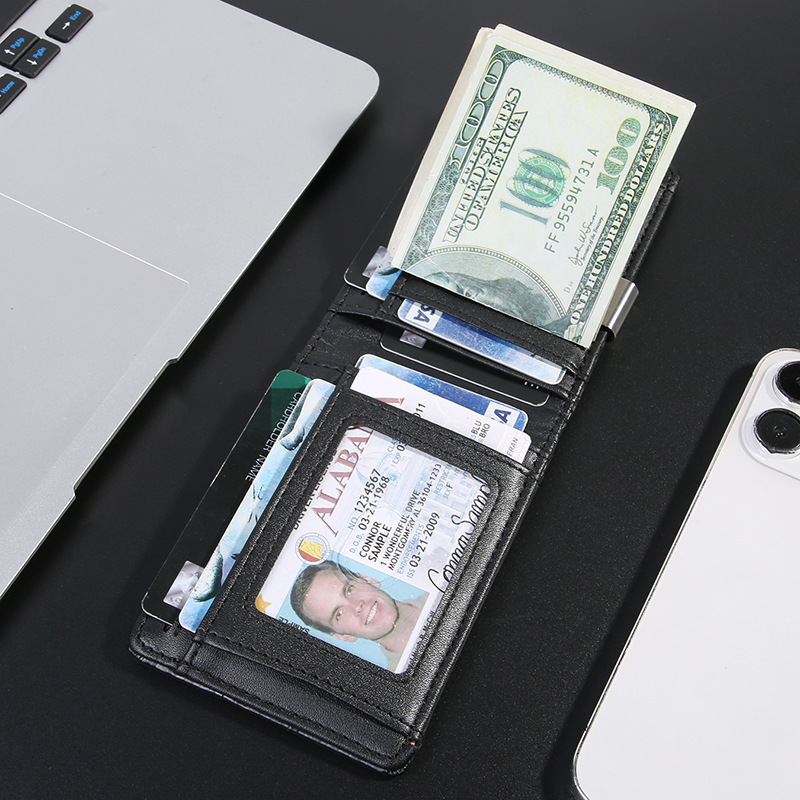 Amazon ドルクリップウォレット シンプル RFID 盗難防止ブラシ カーボンファイバー ドルクリップ カードホルダー クレジットカードホルダー 超薄型|undefined