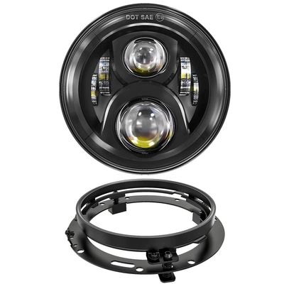 Direct from the manufacturer 7inch Wrangler Jeep Motorcycle Harley Modified High-Low Beam LED Headlight Cross-Border (Motorcycle headlights, headlights) - black