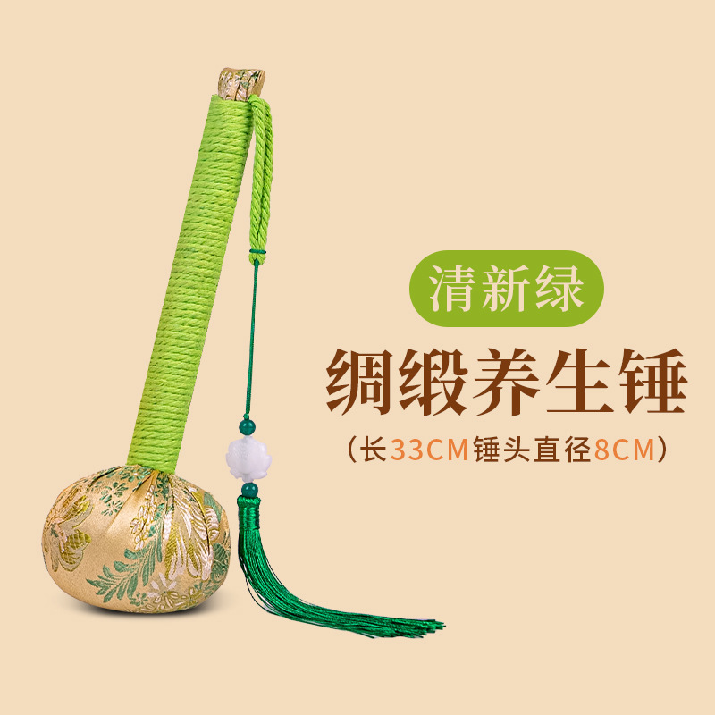 絹サテン艾草健康ハンマー 卸売叩き棒 中秋節マッサージ 背中叩き サテン手作りDIY艾草ハンマー|undefined