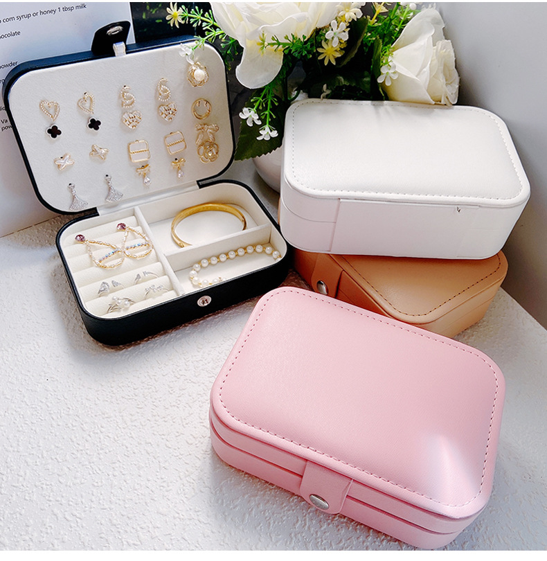 Basic Solid Color PU Leather Jewelry Boxes display picture 2