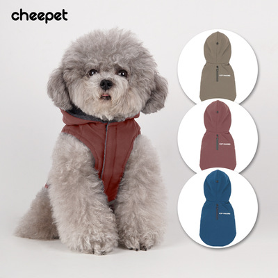 Pets Raincoat new pattern double-deck keep warm Dogs clothes SMEs Teddy Hooded Feet Plush Poncho wholesale