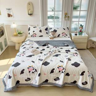 2025 Popular Skin-Friendly and Comfortable Cartoon Printed Cotton Summer Quilt