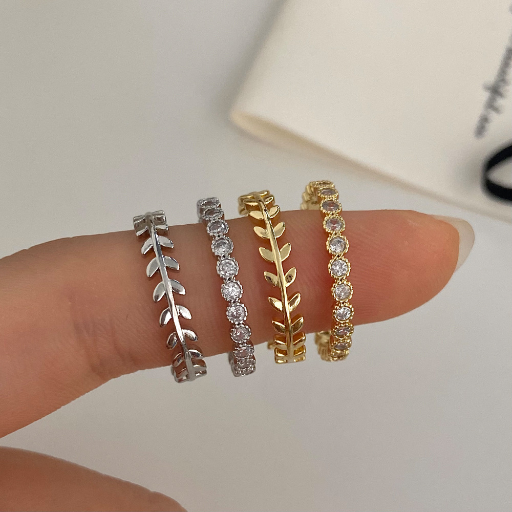 Open Rings Classification Adjustable Ring Size 1 Set Quantity Casual Round Copper Plating Inlay Zircon Gold Plated Open Rings