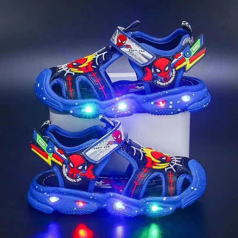 Boys Light Sandals 2022 Summer New Fashionable Soft Bottom Internet Celebrant Sandals Anti-Slip Beach Sandals