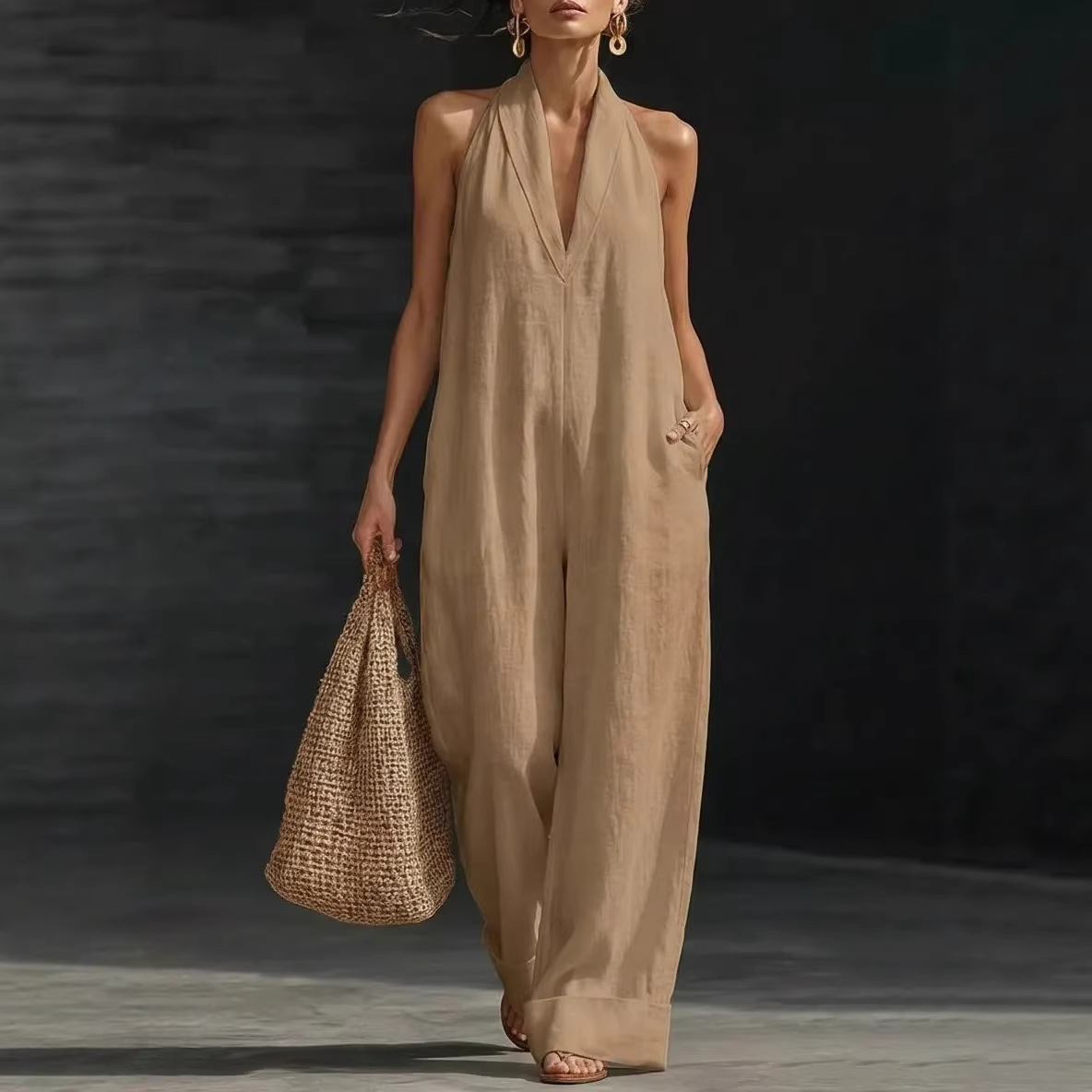 Women's Clothing Women's Sleeveless Jumpsuit Style Best Selling Simple Elegant Comfortable For Formal & Casual_ecoleips.com