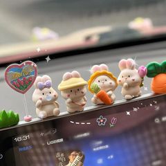 New 2023 Car Ornament Cute Rabbit Decor for Car Creative Center Console Automotive Interior Accessory Internet Famous