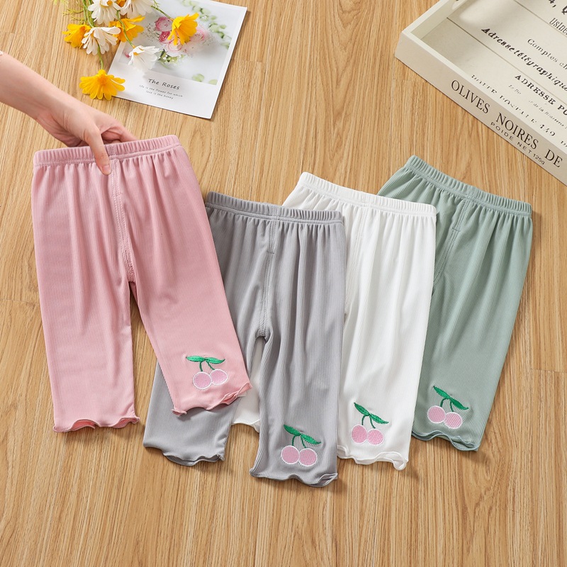 Girls' Pants Summer Children's Leggings All-match New Arrival Female Baby's Summer Dress 7 Capri Pants Thin Outer Wear Stretch