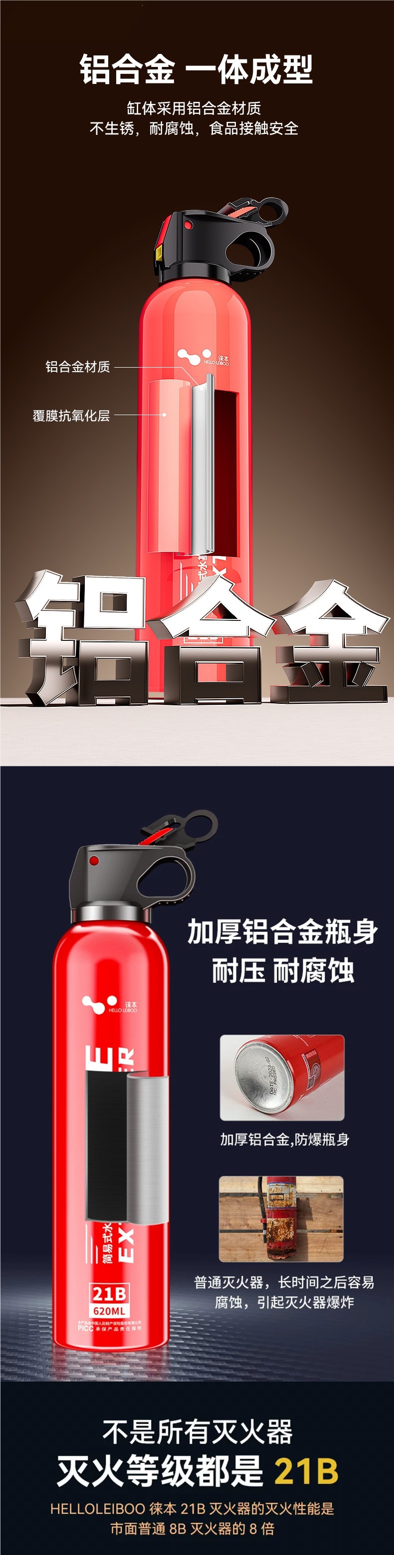Car-mounted fire extinguisher 2026 new model 21B water-based, small, high-temperature resistant, explosion-proof fire equipment for private cars, annual inspection required