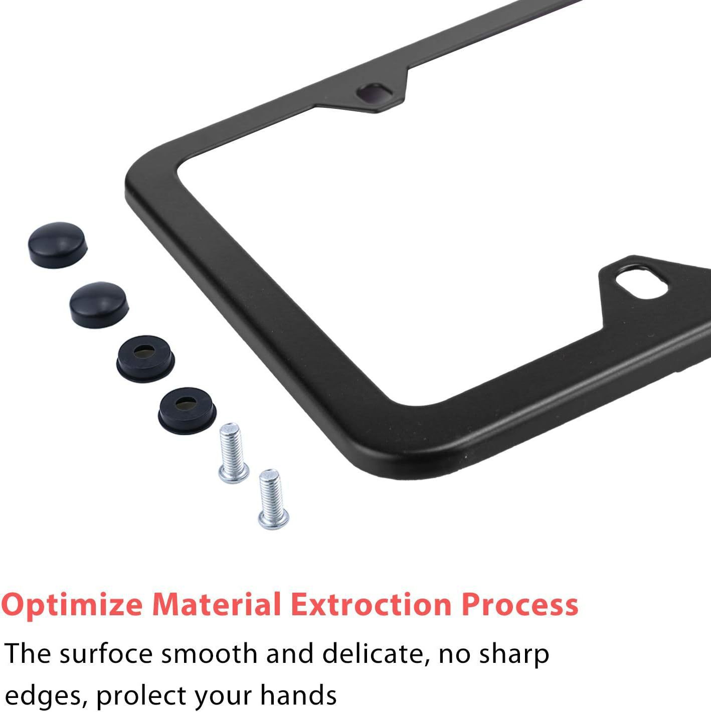 Factory Direct Sales 4-Hole American License Plate Frame Stainless Steel American License Plate Frame with Accessories Cross-Border Amazon