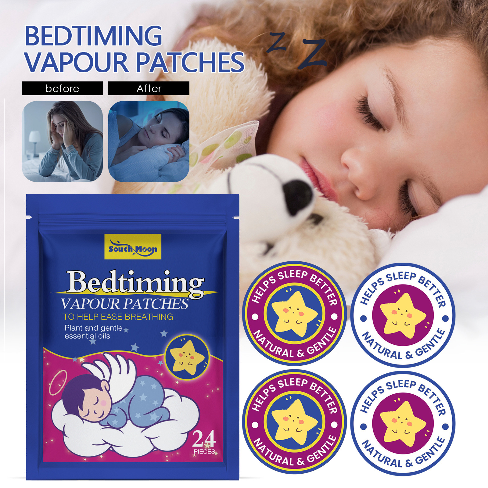 Lõunakuu uneplaaster Aitab kiiremini magama jääda, leevendab füüsilist väsimust ja stressi, hoolitseb unetuse ja uneplaastri eest._voghion.com