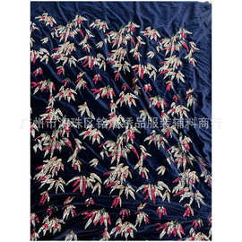 秋冬新款电脑绣亮片刺绣绒布爆款外套大衣旗袍连衣裙面料现货直发