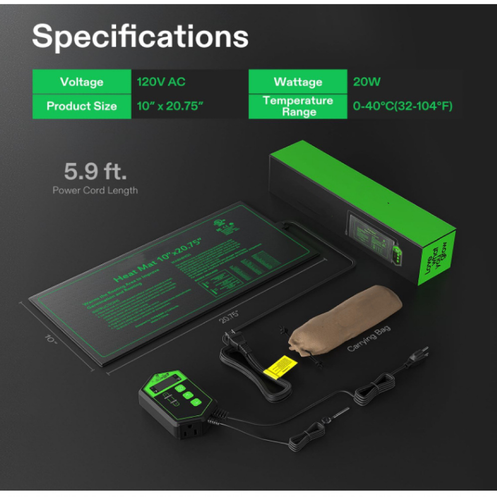 厂家直销幼苗加热数字恒温组合套装和温暖水培加热垫室内室外园林
