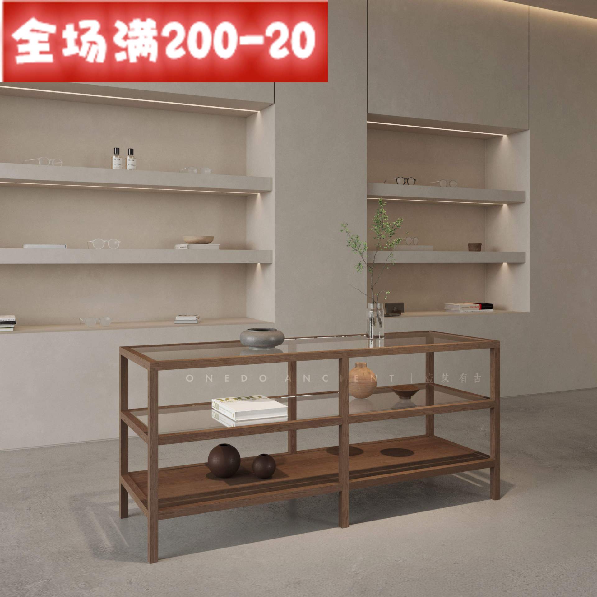 新中式精品桌面展示架中岛货品架样板架置物架服装包包鞋子陈列台