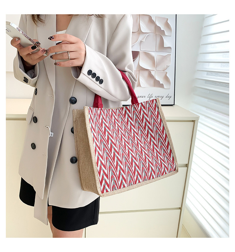 234g Weight Polyester Lining Material Magnetic Buckle Closure Type Top Handle Strap Type Handbag, Tote Bag Bags Type Women's Medium All Seasons Linen Vintage Style Ethnic Style Streetwear Handbag Tote Bag