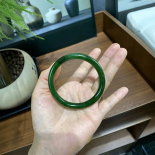 Jinyutang Xinhetian Jade Jasper Round Bar Bracelet with Red Leather Old Material Without Cracks, Uniform Color and Good Oiliness