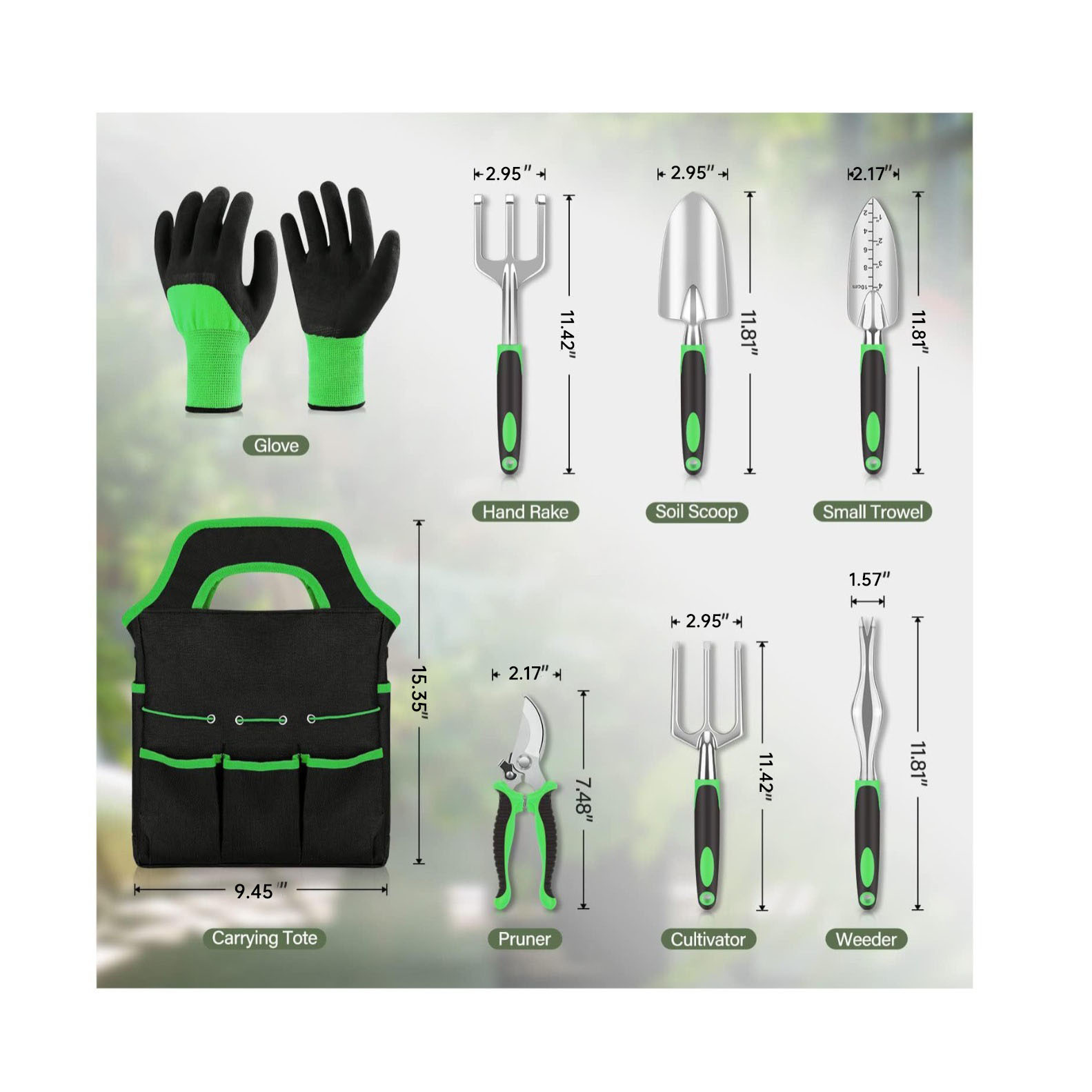 Black Garden Tool Bag Image 1