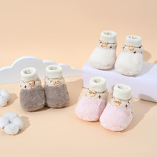 毛绒婴儿步前鞋冬季宝宝鞋保暖婴儿靴子0-12个月软底加厚婴儿鞋