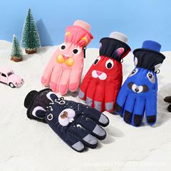 子供用手袋 冬用 防寒 防風 サイクリング用 裏起毛 厚手 防風 学生用 雪遊び用 防水 スキー用 漫画プリント