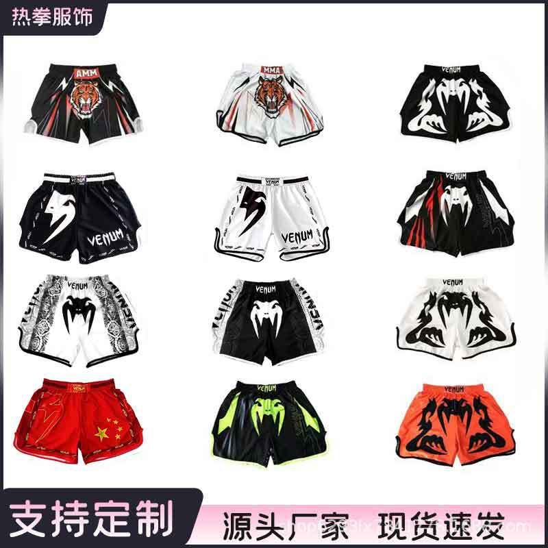 Muay Thai Shorts for Men and Women Mma Fighting Pants Venom Style Sanda Training Clothes Boxing Pants Ready for Sale