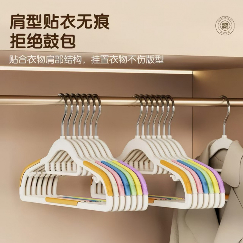 Trendy New Rainbow Hangers, Non-Marking, Non-Slip, Thickened, for Home Use, Suitable for Both Dry and Wet Clothes Trendy New Rainbow Hangers, Non-Marking, Non-Slip, Thickened, for Home Use, Suitable for Both Dry and Wet Clothes