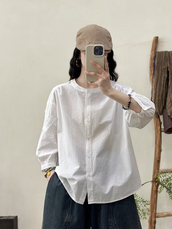 Korean Style New Model Lace-Trimmed Sleeves Solid Color Women's Cardigan Long-Sleeve Shirt Wholesale Korean Style New Model Lace-Trimmed Sleeves Solid Color Women's Cardigan Long-Sleeve Shirt Wholesale