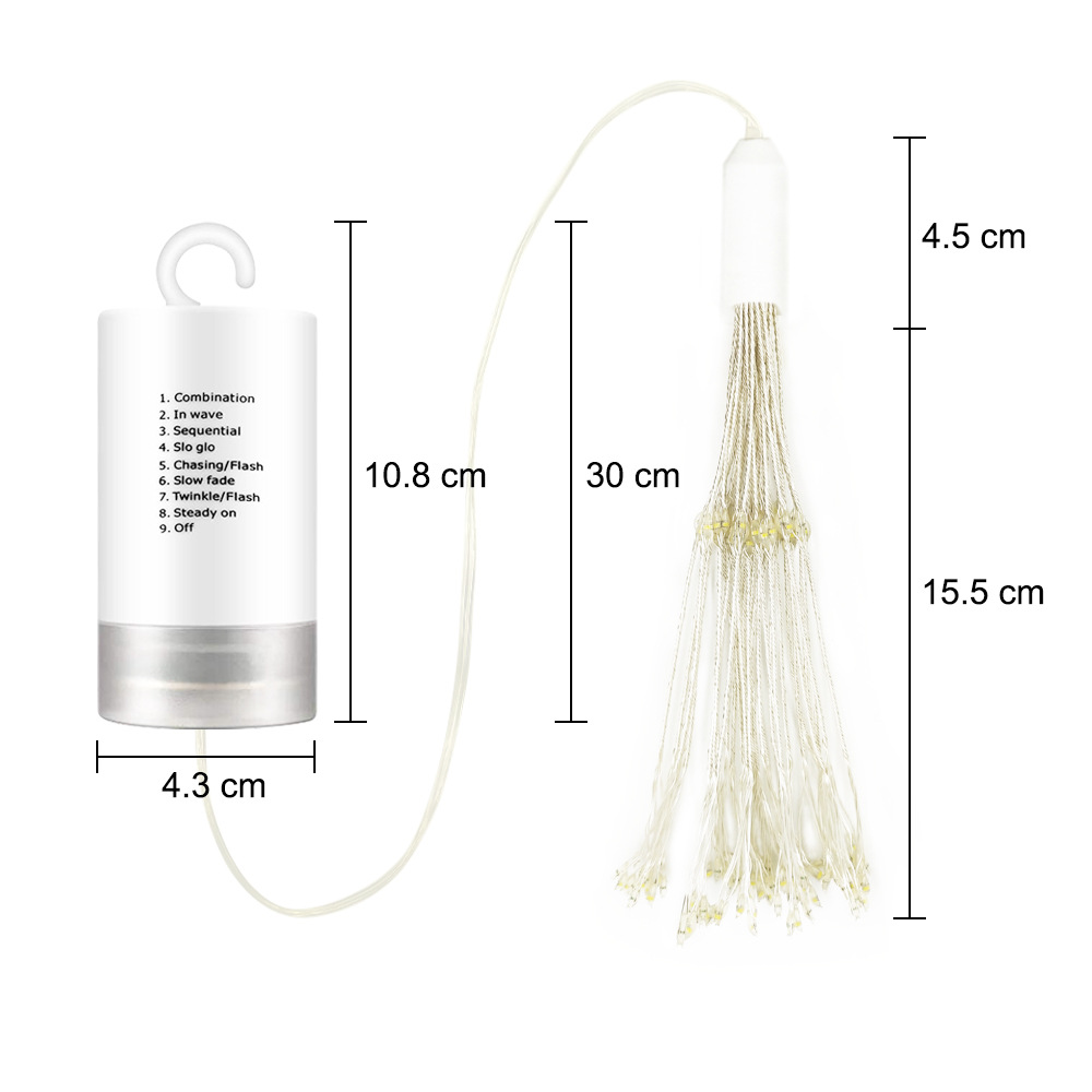 LED滿天星燈飾電池盒煙花燈串庭院燈節(jié)日圣誕花園裝飾星星燈串