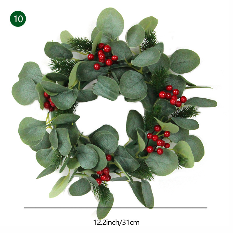 Venta al por mayor Amazon Comercio exterior guirnalda de Navidad 35cm puerta colgante ratán anillo adornos Navidad decoración simulación guirnalda