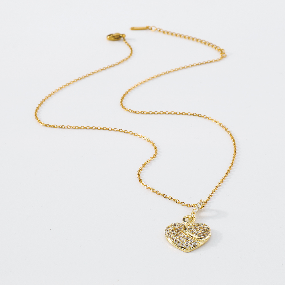 geometric niche love necklace hollow micro-inlaid irregular necklace