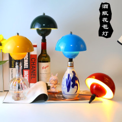 新款酒瓶灯氛围小夜灯充电台灯插入式餐厅摆件户外露营床头灯触控
