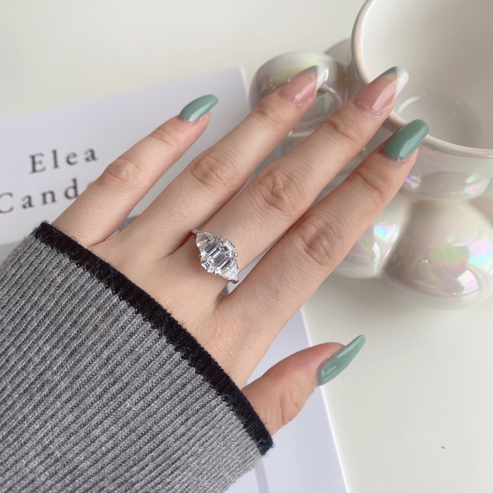 Fashion Geometric Sterling Silver Plating Zircon Rings