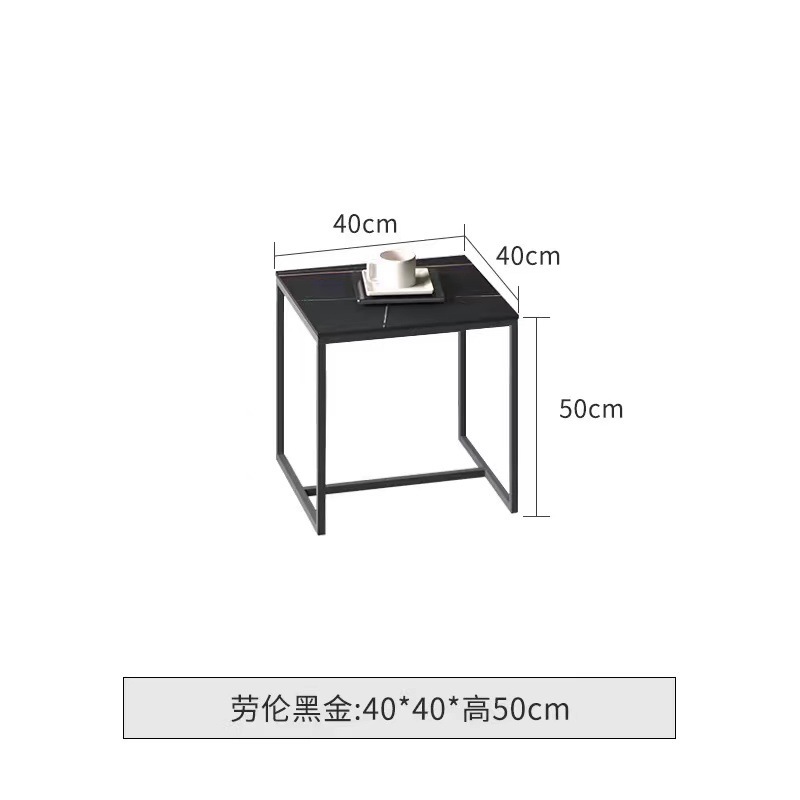 40*40*50cm 로렌 블랙 골드 엣지 테이블