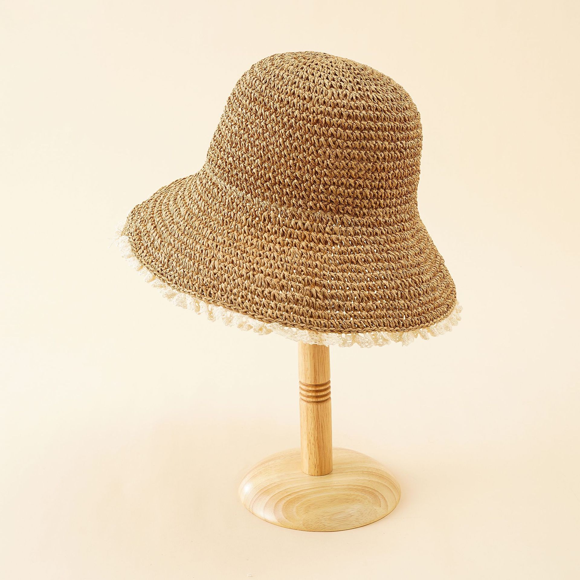 Nuevo sombrero de paja de encaje japonés de verano para mujer playa fresca a prueba de sol sombrero de cuenca estilo coreano de moda a prueba de sol sombrero de paja