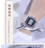 Square brand cute digital watch for beloved, Korean style, simple and elegant design