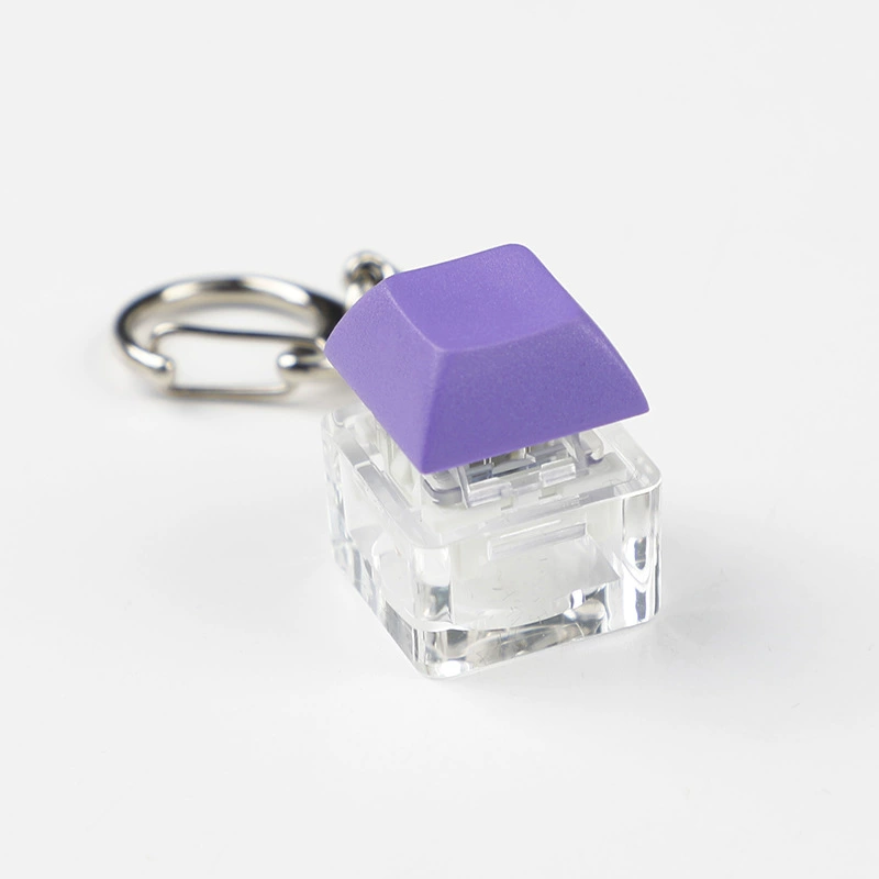tester: Acrylic single‑shaft keycap tester keychain, multi‑color, decompression mechanical switch tester