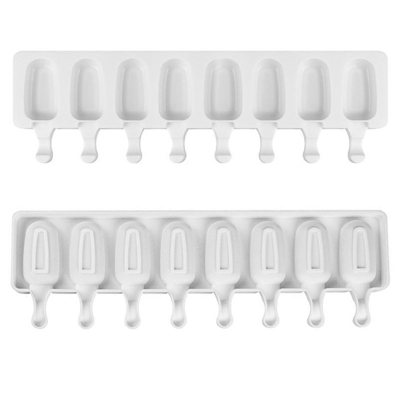 8-piece helado molde de silicona DIY creativo pudín de chocolate Popsicle cubo de hielo molde herramienta para hornear
