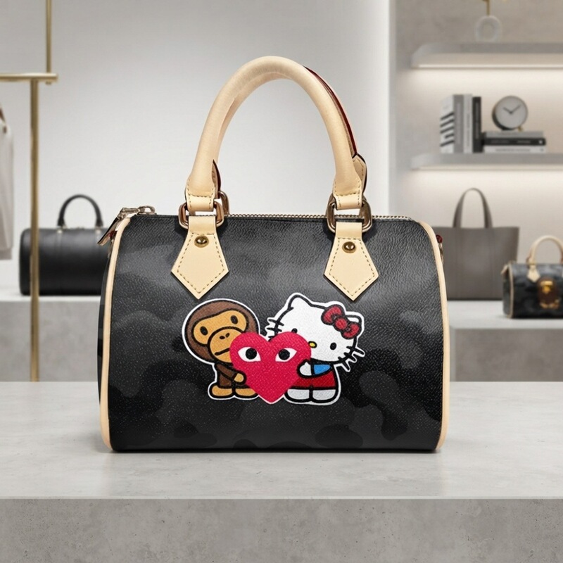 Independent Website Hot-Selling Bape Hello Kitty Single-Shoulder Crossbody Pillow Bag Women's Fashion Handbag with Custom Print