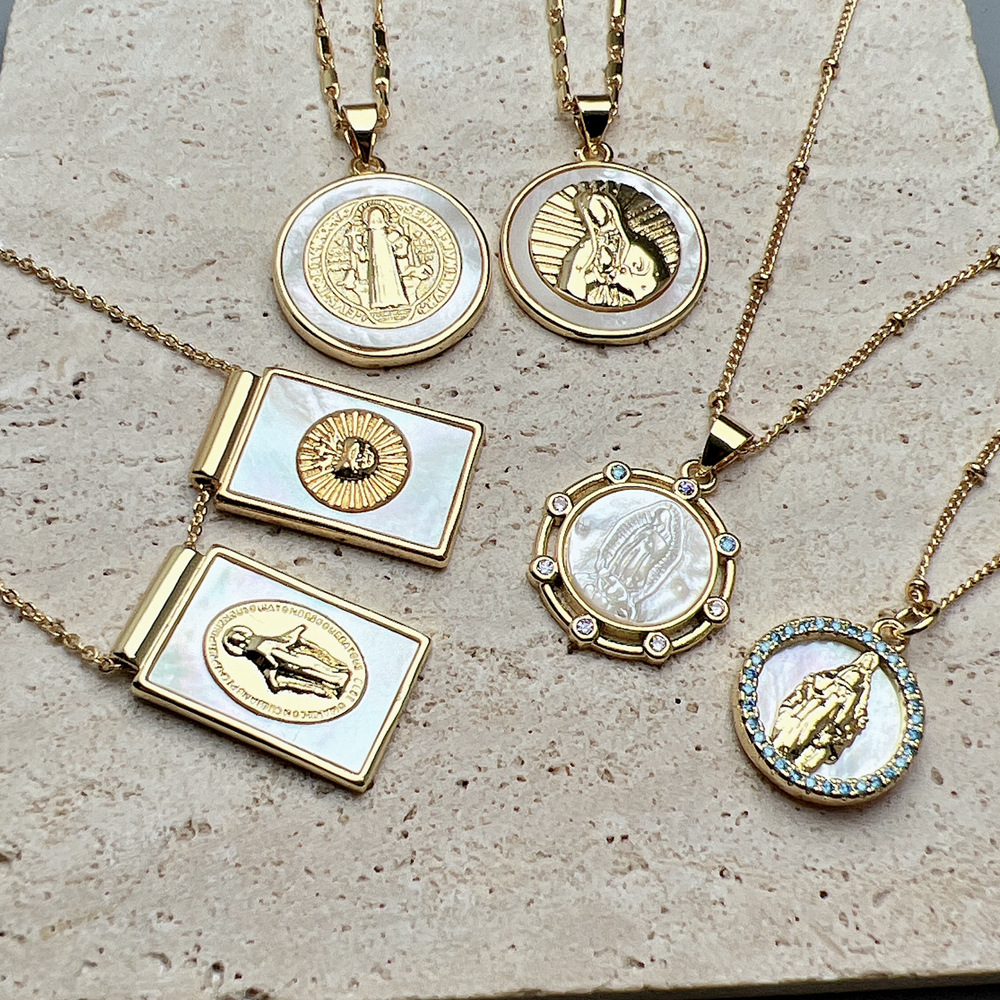 15g Weight Gold Plated Plating Material Pendant Necklace Classification Simple Style Classic Style Round Copper Plating Gold Plated Pendant Necklace
