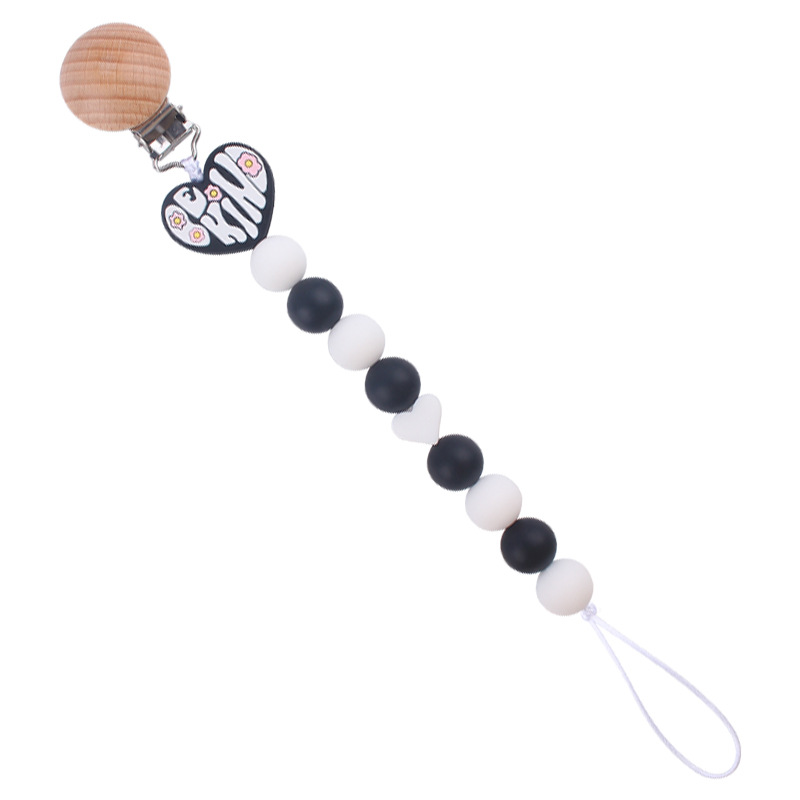 Nuevo bebé de dibujos animados amor mordedor bebé creativo DIY Pequeño amor de silicona mordedura Cadena de pezón cadena anti-caída