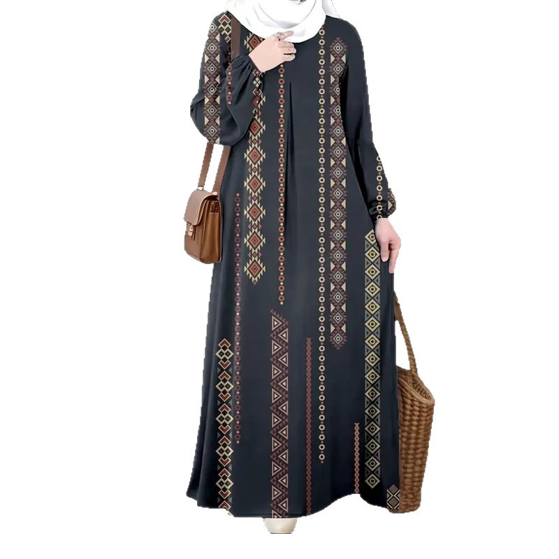 Elegantes Maxikleid mit Ethno-Print und fließender Silhouette – vielseitiges Boho-Chic-Kleid in großen Größen für Damen_voghion.com